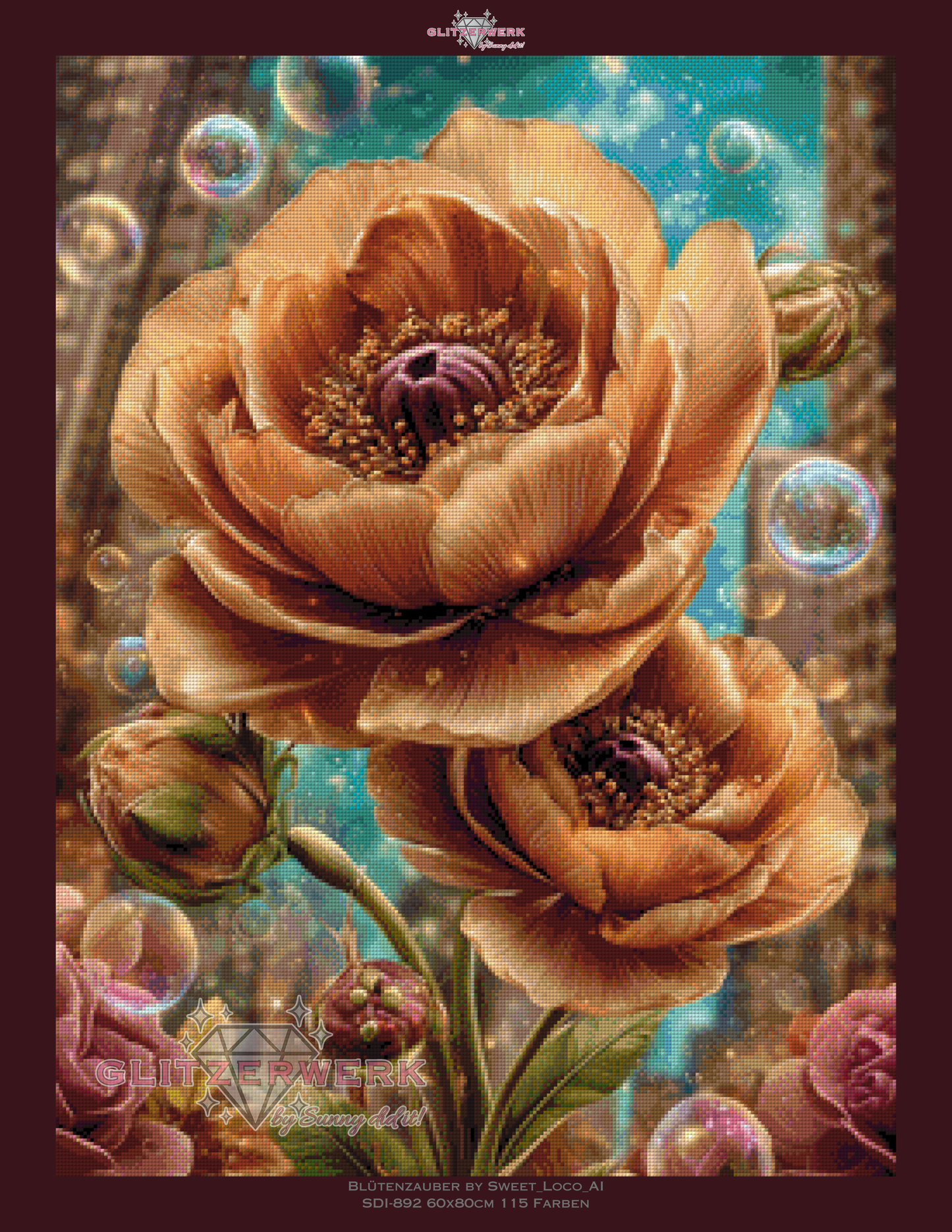 Blütenzauber by Sweet_Loco_AI 60x80cm 115 Farben
