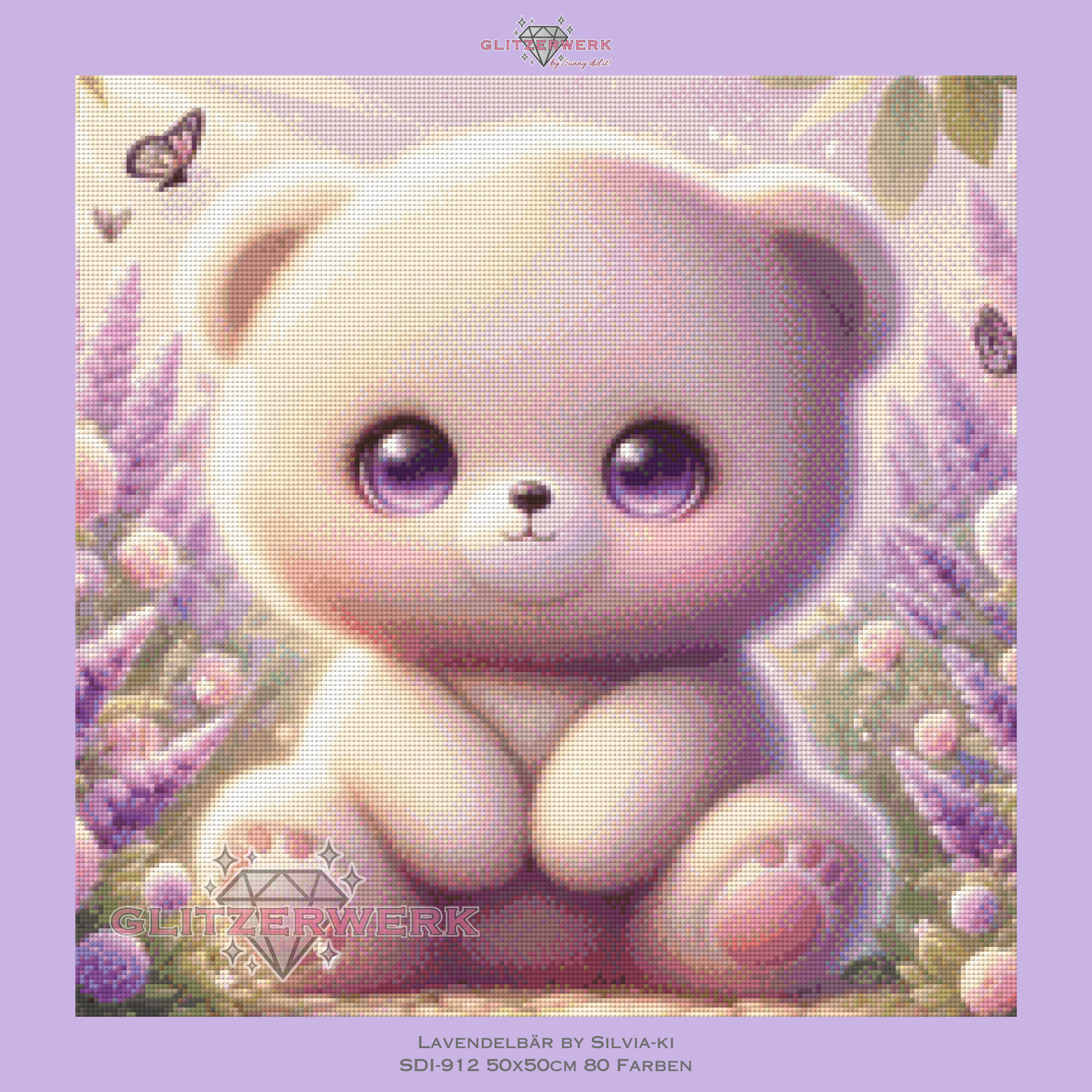 Lavendelbär by Silvia-ki 50x50cm 80 Farben