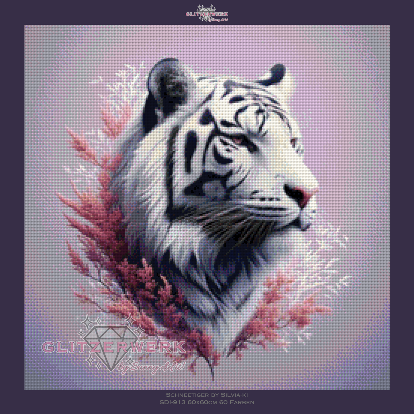 Schneetiger by Silvia-ki 60x60cm 60 Farben