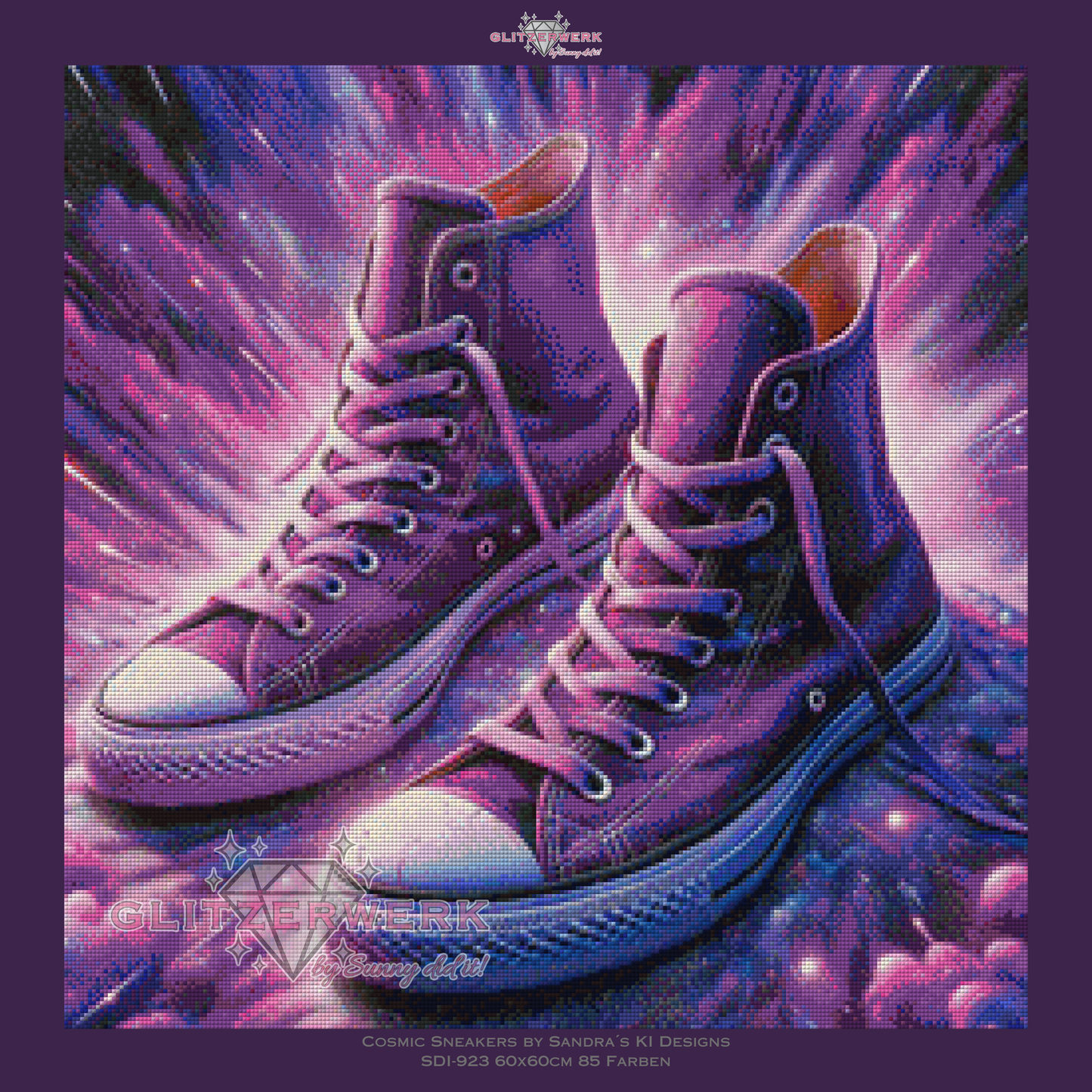 Cosmic Sneakers by Sandra's KI Designs 60x60cm 85 Farben