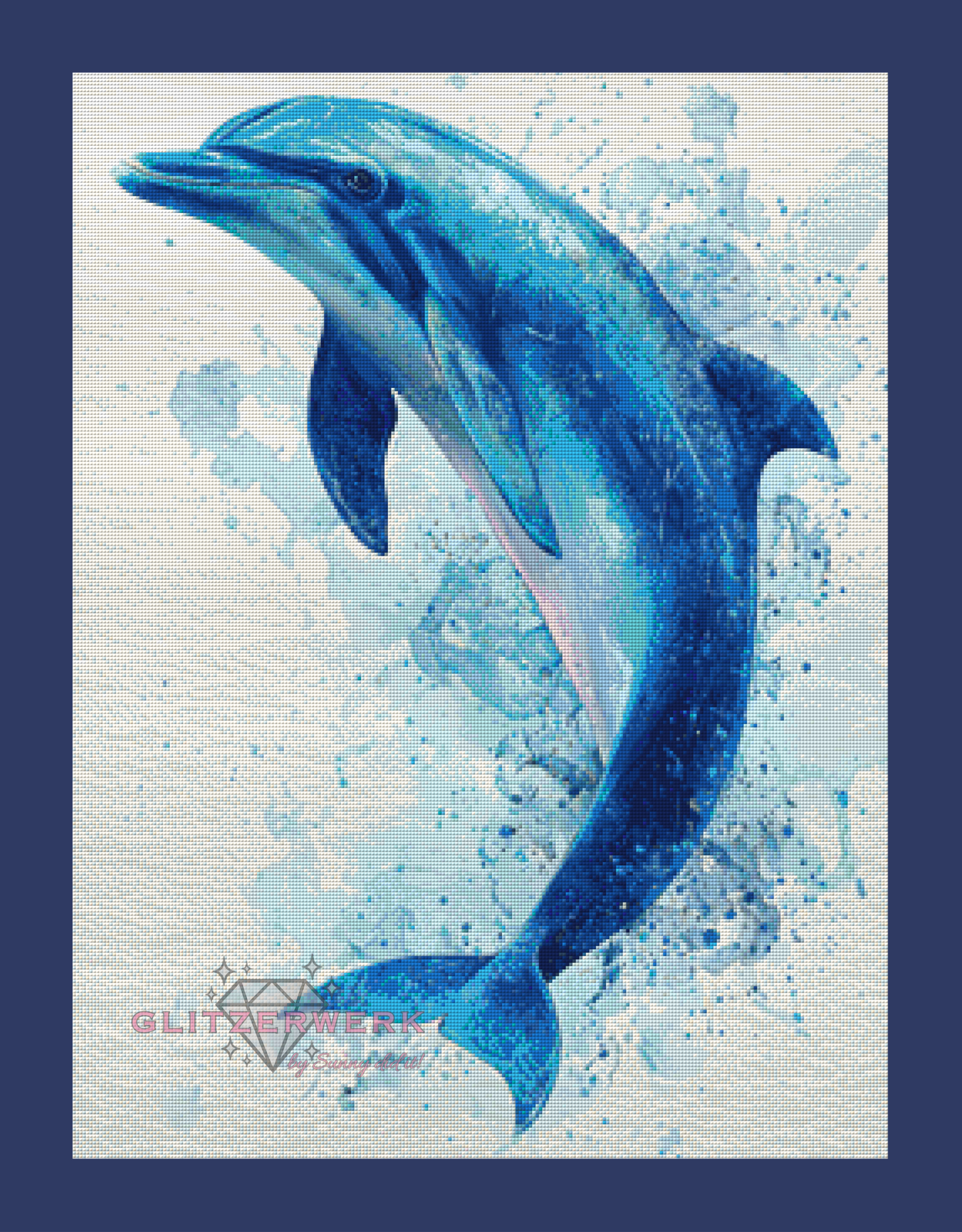 Watercolor Dolphin by Funkelreich 60x80cm 65 Farben
