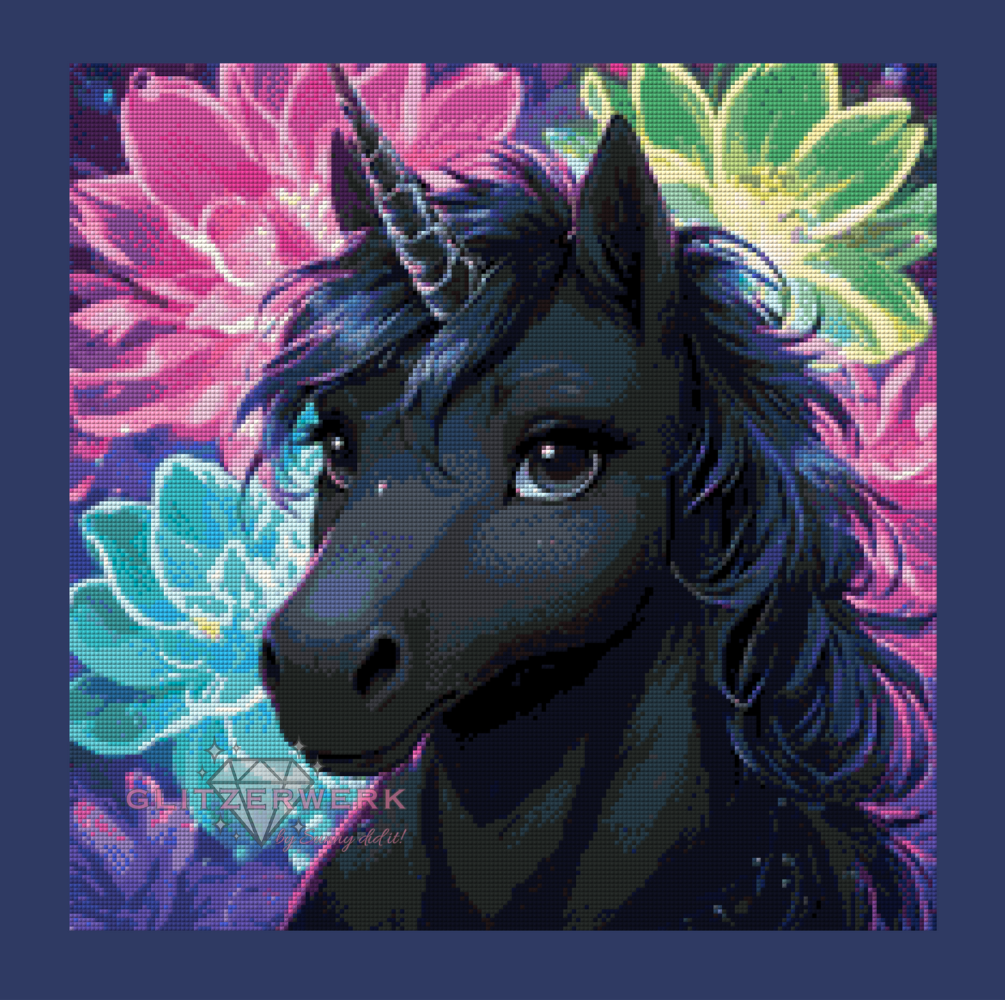 Shadowhorn by Tiki_DIAMONDS.ai 50x50cm 65 Farben