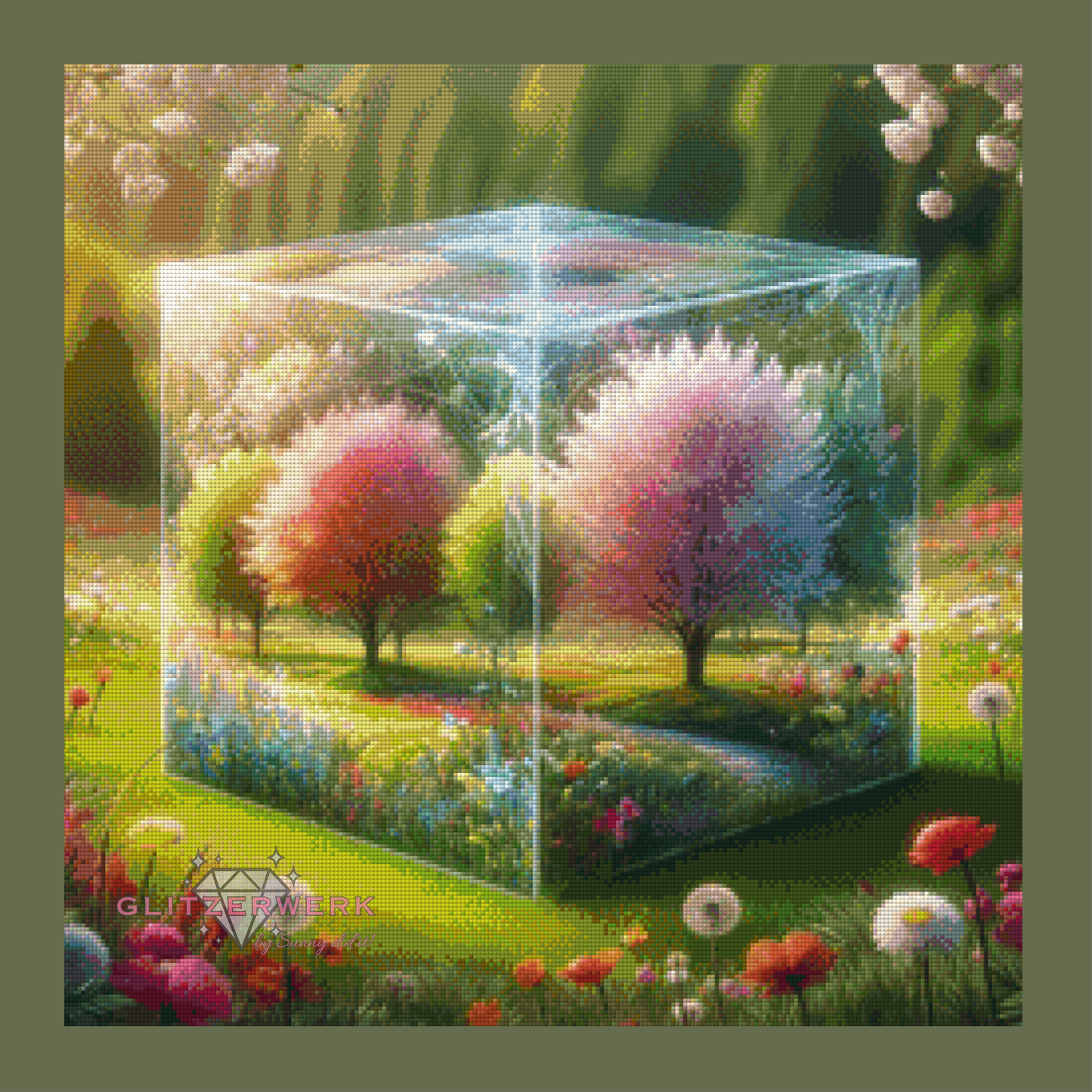 Frühlingswürfel by Sandra's KI Designs 60x60cm 100 Farben