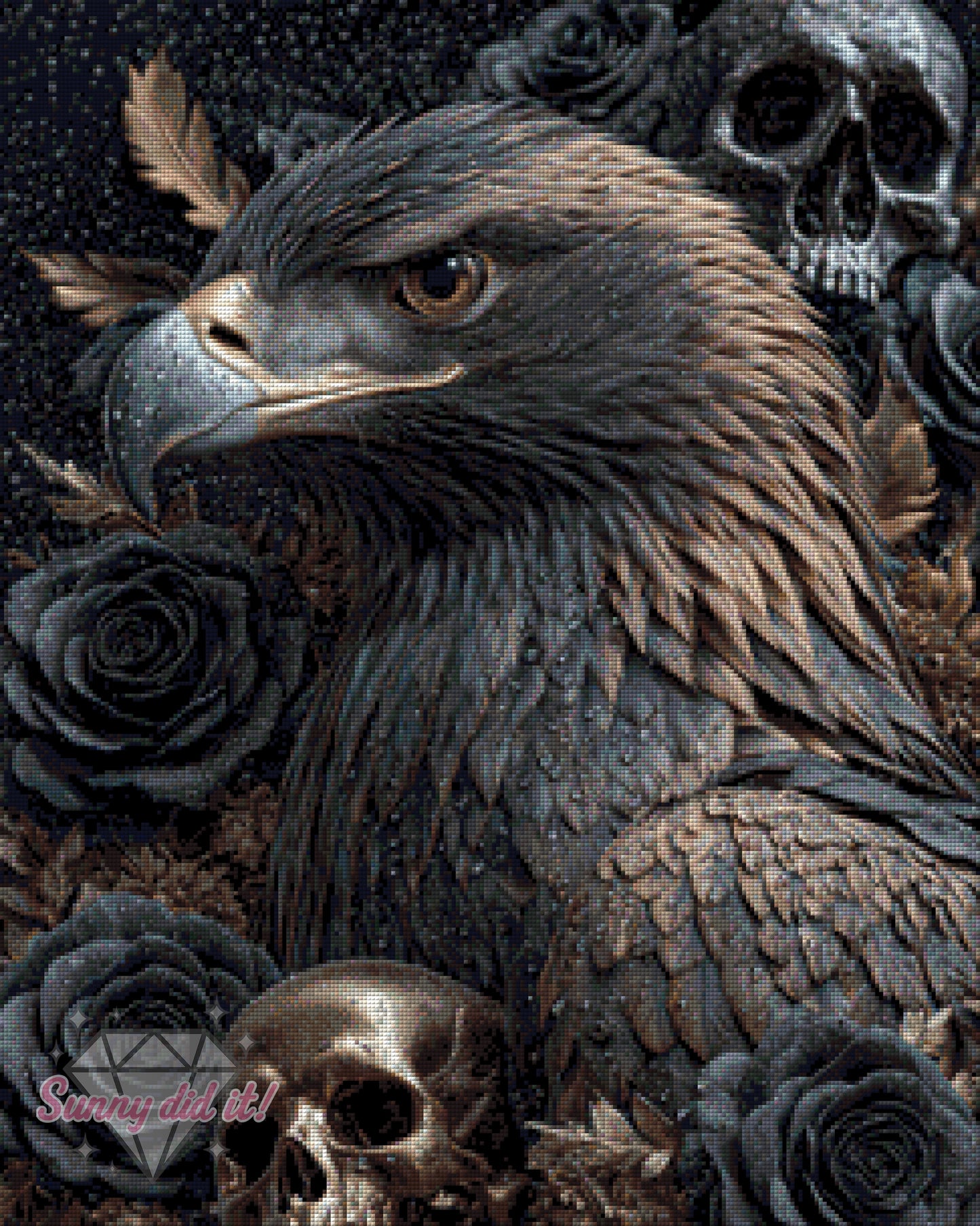 Skulleagle by Funkelreich 60x75cm 70 Farben