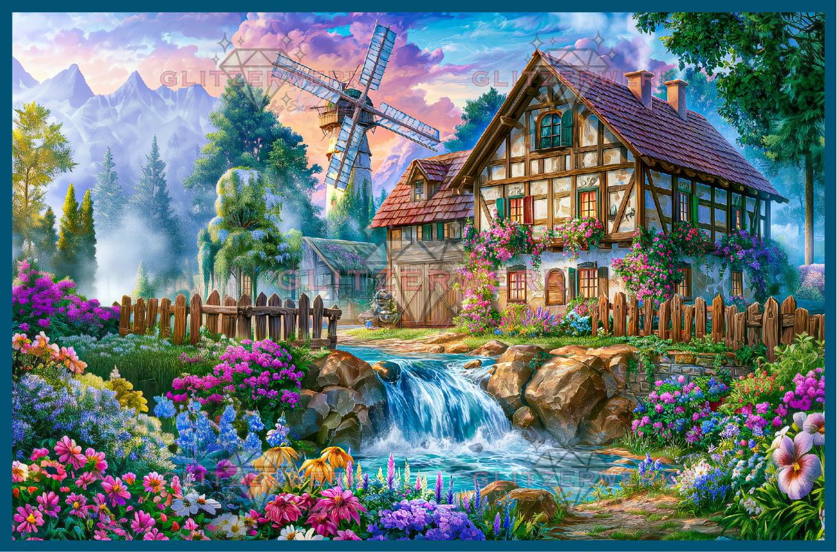 Am Mühlenbach 2.0 by Funkelreich 65x100cm 130 Farben
