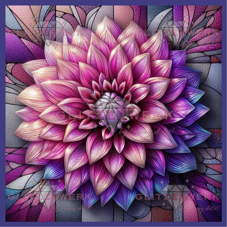 Violettabstrakter Blütenzauber by Sandra's KI Designs 60x60cm 105 Farben