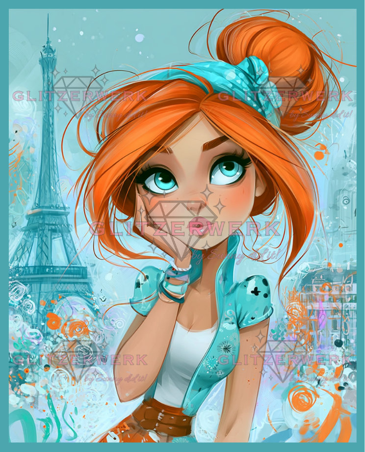 Girl in Paris by Sunny did it! 60x75cm 150 Farben