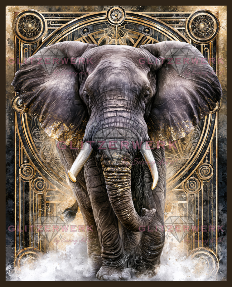 Mystical Elephant by Funkelreich 60x75cm 95 Farben