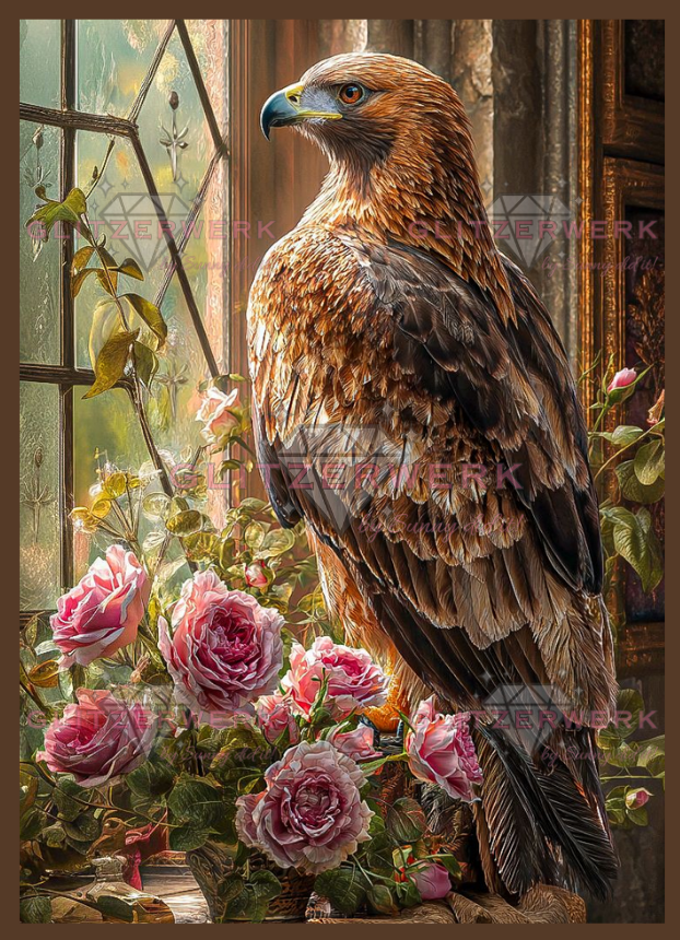 Adler im Rosenzimmer 2.0 by Funkelreich 50x70cm 130 Farben