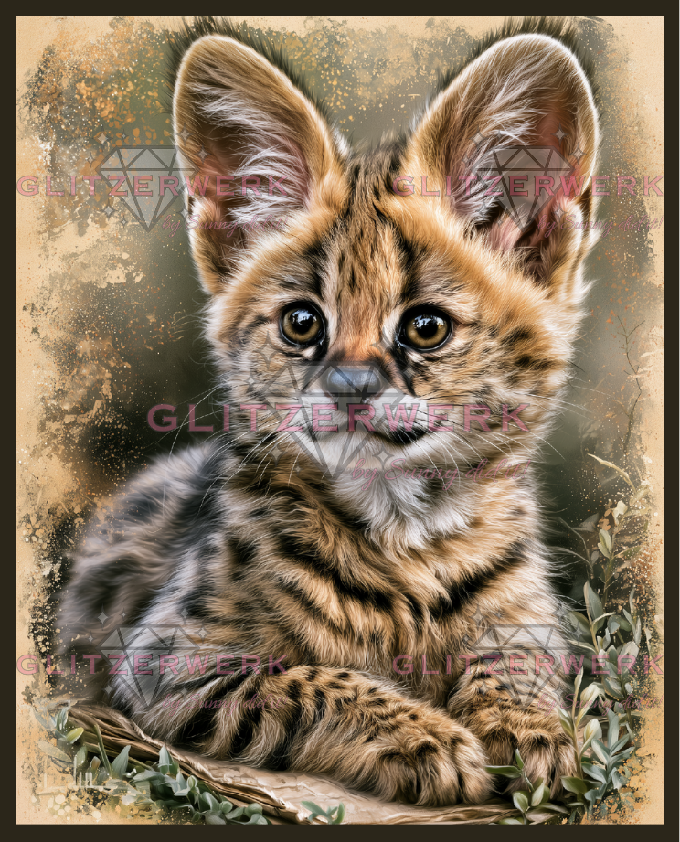 Little Serval by Funkelreich 60x75cm 100 Farben