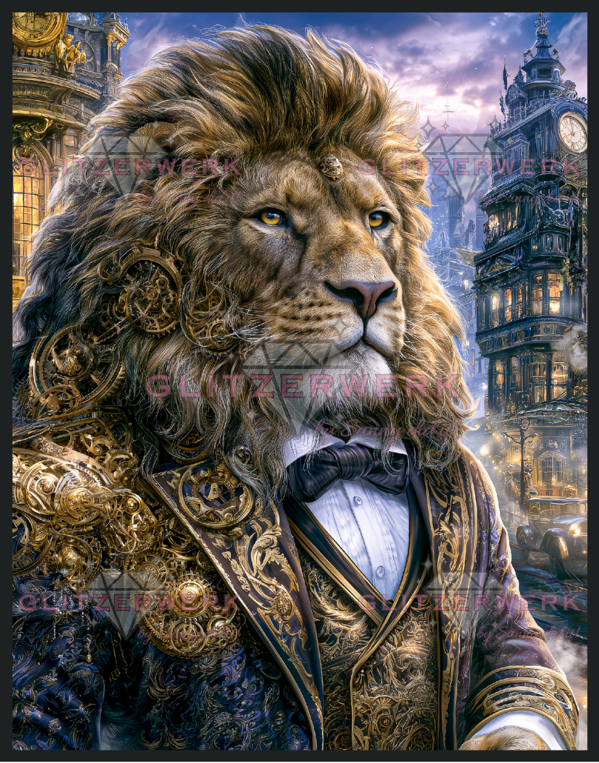 Der Löwe von Chronopolis by Funkelreich 70x90cm 130 Farben