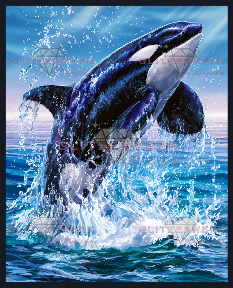 Jumping Orca by Funkelreich 60x75cm 80 Farben