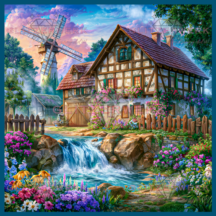 Am Mühlenbach by Funkelreich 70x70cm 130 Farben