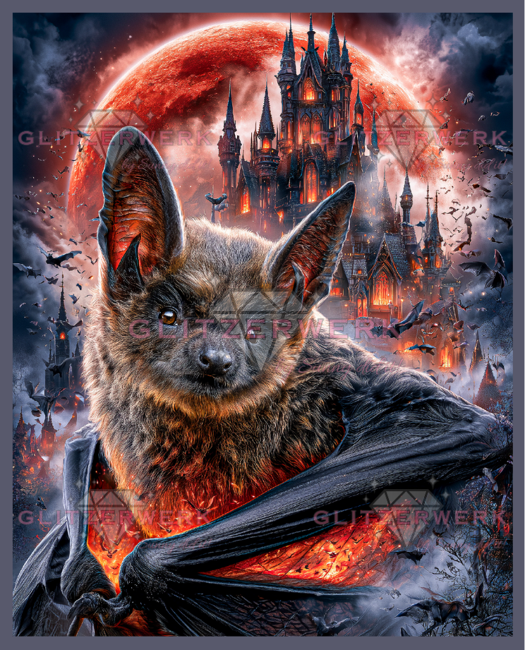 Fledermaus der Dämmerung by Funkelreich 60x75cm 125 Farben