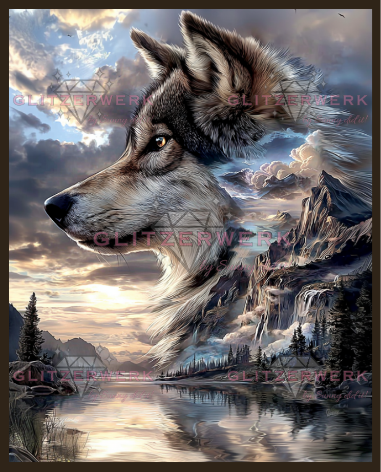 Wolf in Norwegen by Sunny did it! 60x75cm 110 Farben