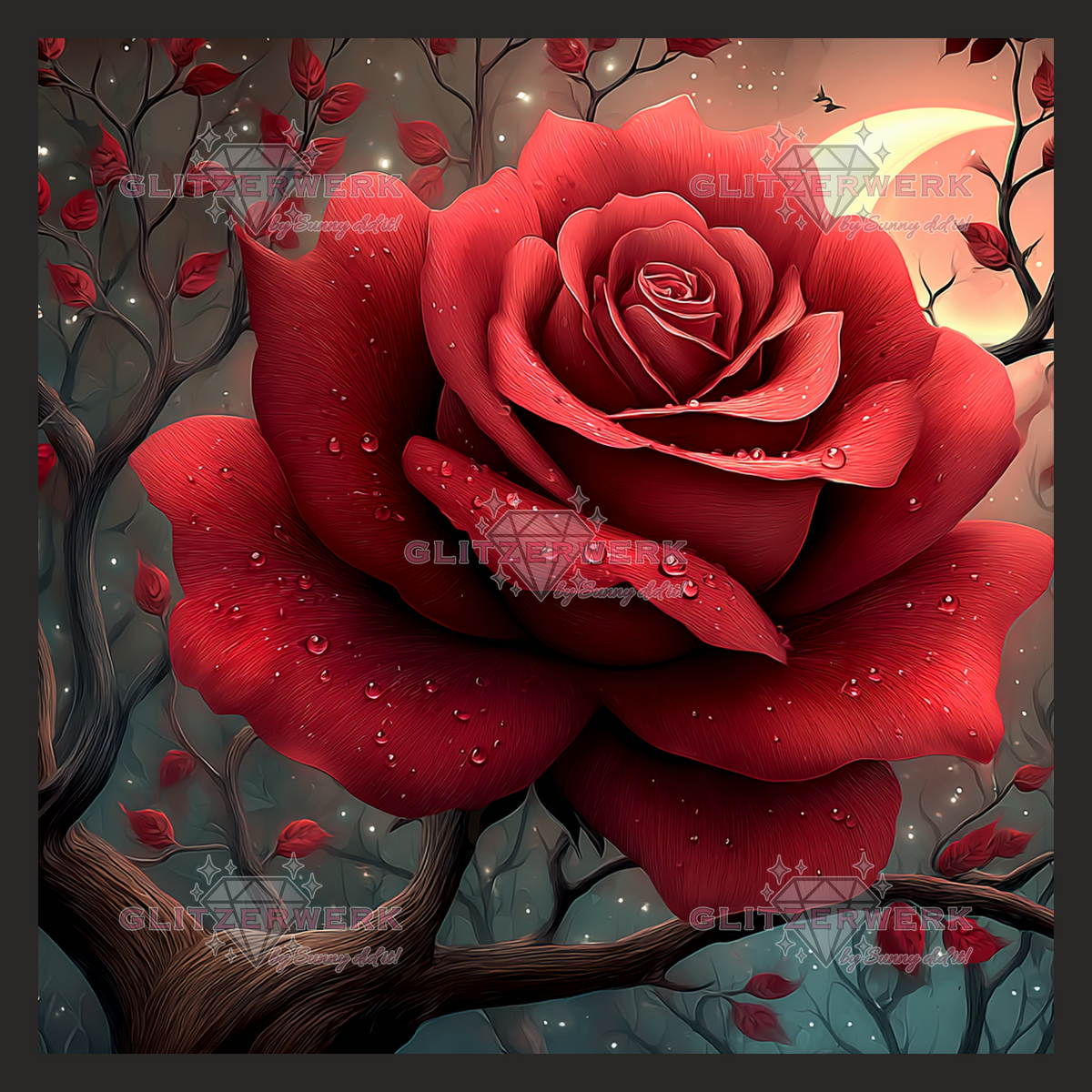 Nachtrose by Sunny did it! 40x40cm 95 Farben