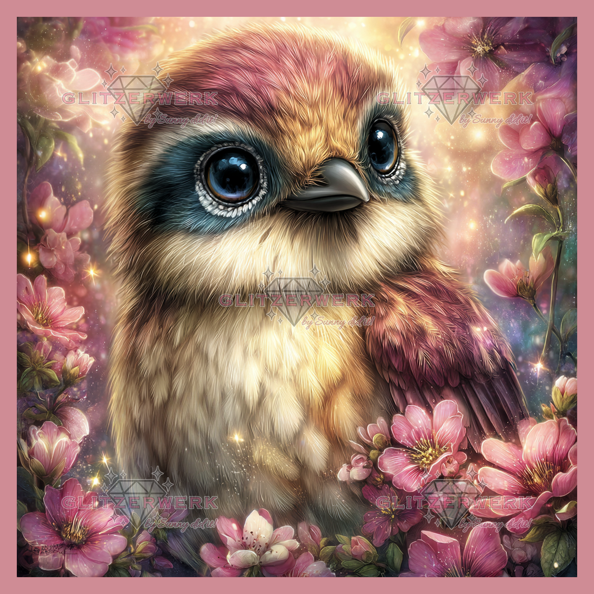 Kleiner Pieps by Sunny did it! 50x50cm 95 Farben mit 5x Sondersteinen