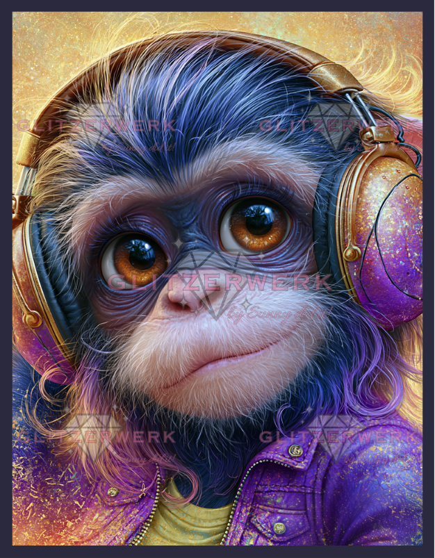 Music Monkey by Sunny did it! 50x65cm 125 Farben