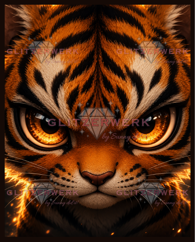 Angry Tiger by tiki_DIAMONDS_ai 60x75cm 70 Farben