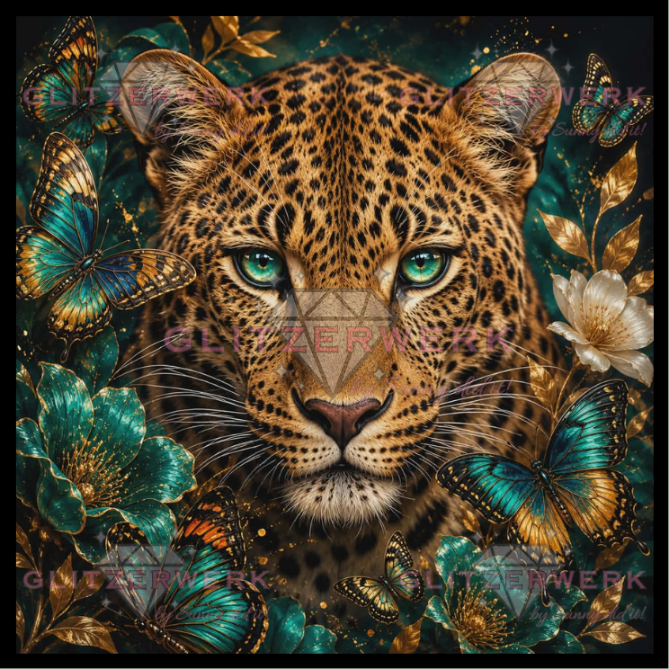 Schmetterlingsleopard by Christa.fe KI 60x60cm 130 Farben