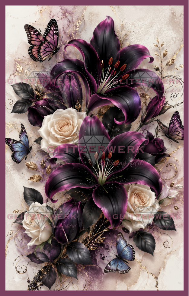 Mitternachtsblüte by Kaira AI Art 50x80cm 90 Farben