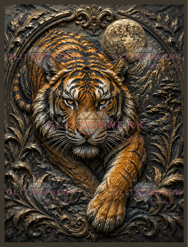 Tiger des Mondes by Kaira KI Art 60x80cm 85 Farben