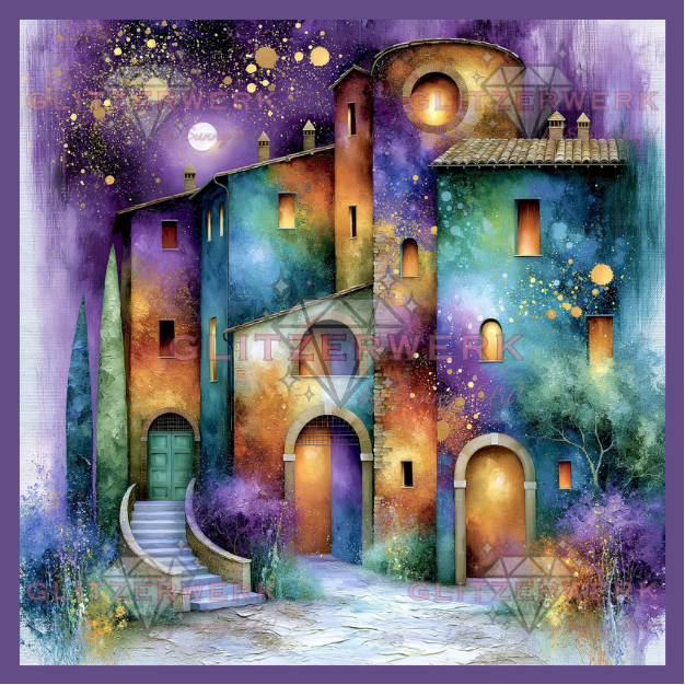 Dorf der Farben by Marli Forst 60x60cm 120 Farben