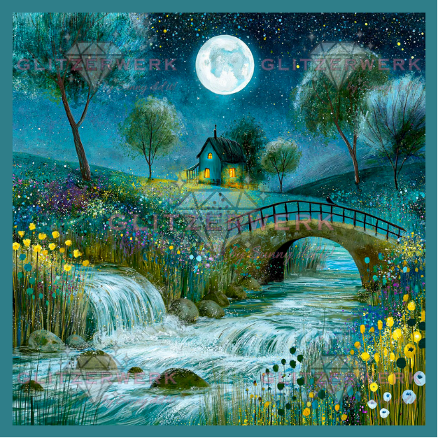 Mondlicht über der Blumenbrücke by Marli Forst 60x60cm 100 Farben