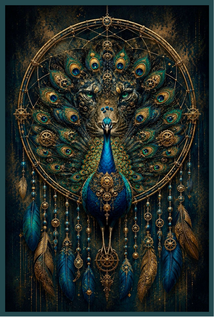 Traumpfau by Glitzerzwerg 60x90cm 110 Farben