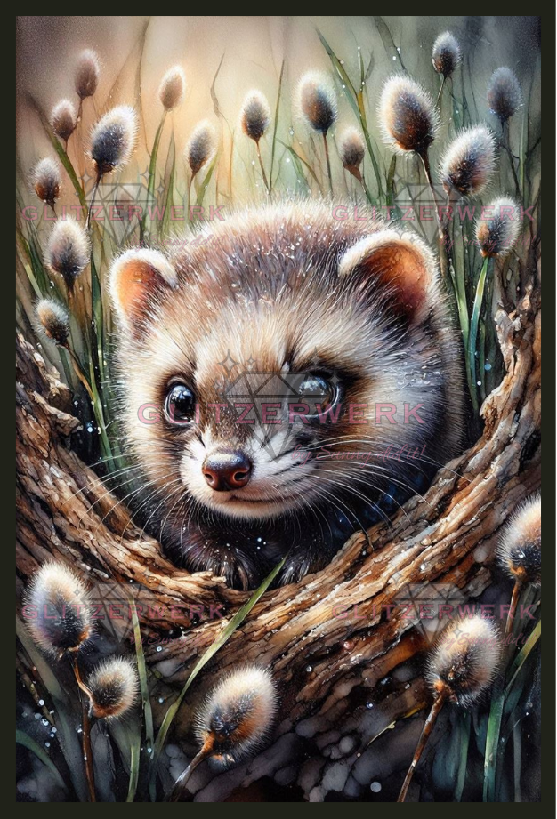 Neugieriges Frettchen by Teddy's Kreativchaos 50x75cm 110 Farben