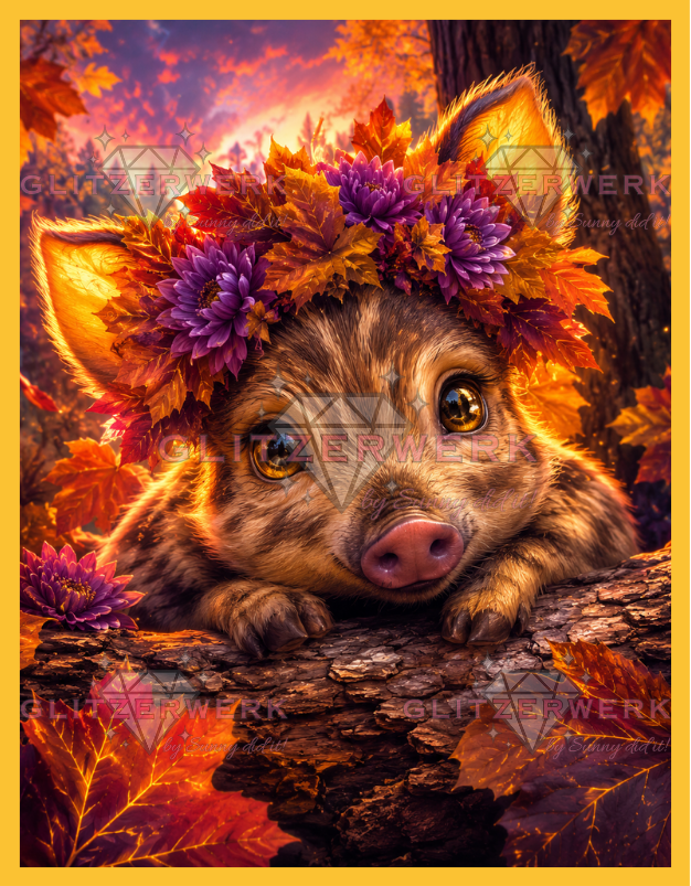 Herbstferkel by nerdylovelythings 50x65cm 105 Farben