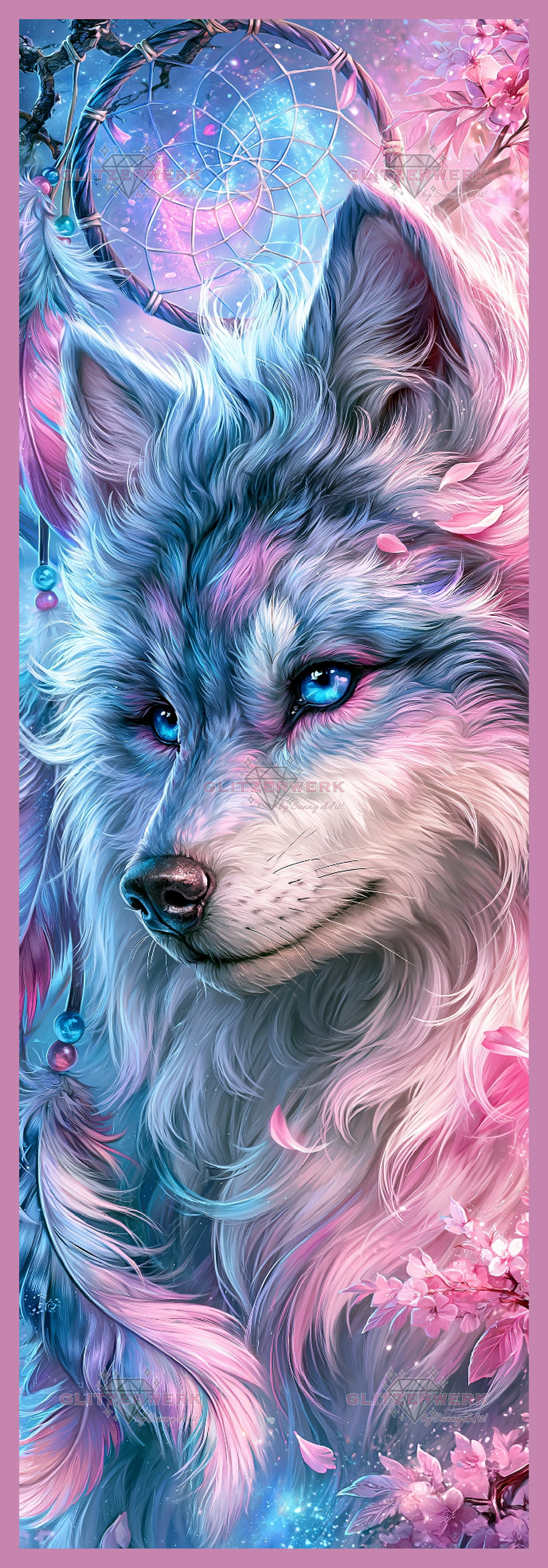 Dreaming Wolf by Sweet_Loco_AI 40x120cm 125 Farben