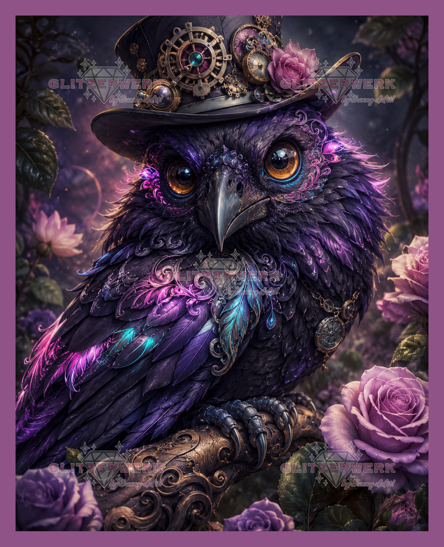 The purple Raven by nerdylovelythings 40x50cm 75 Farben