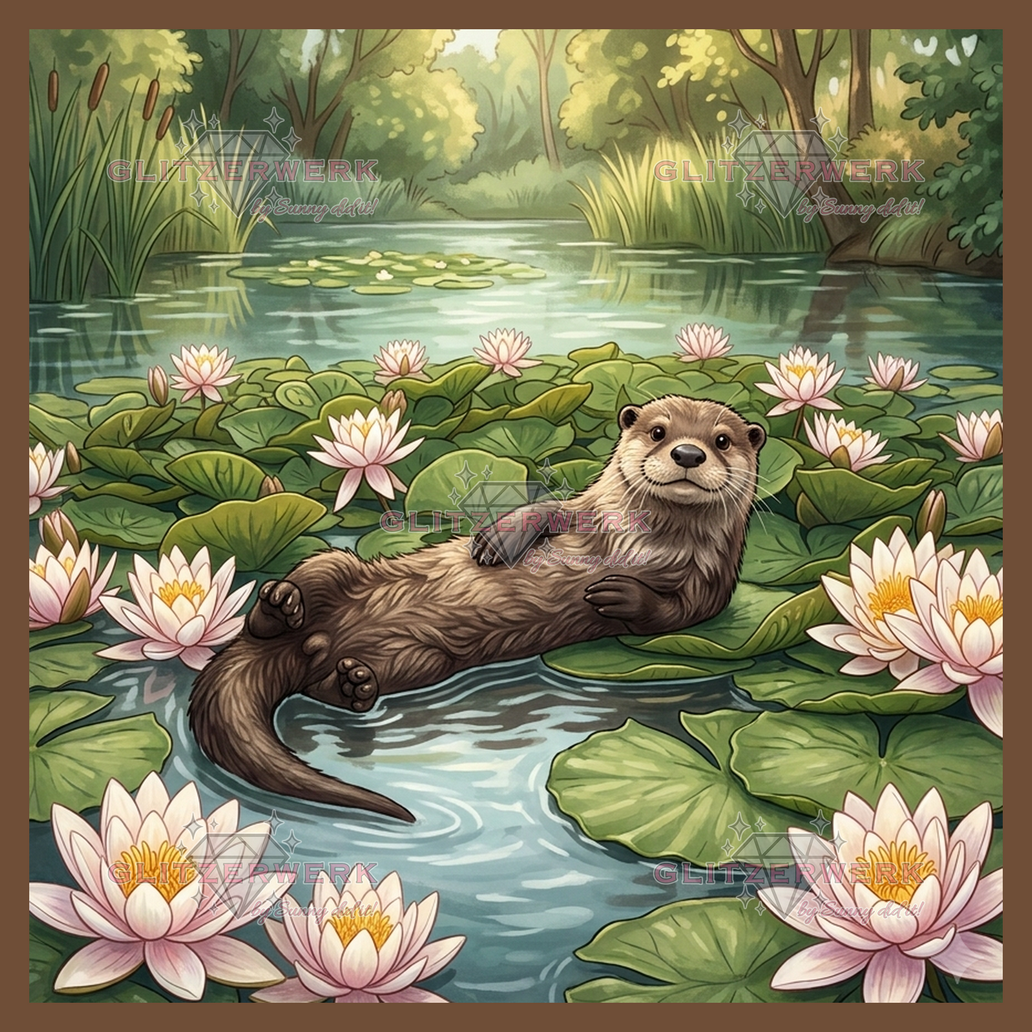 Seerosentraum by Silvia-ki 50x50cm 110 Farben