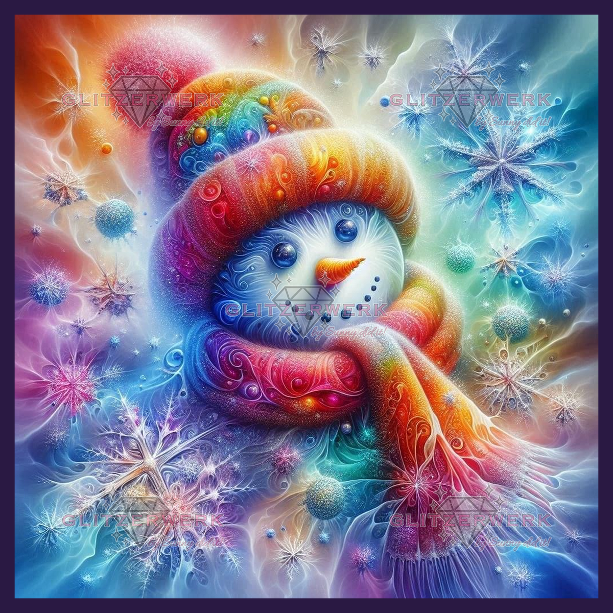 Bunter Winterfreund by Sunny did it! 60x60cm 96 Farben