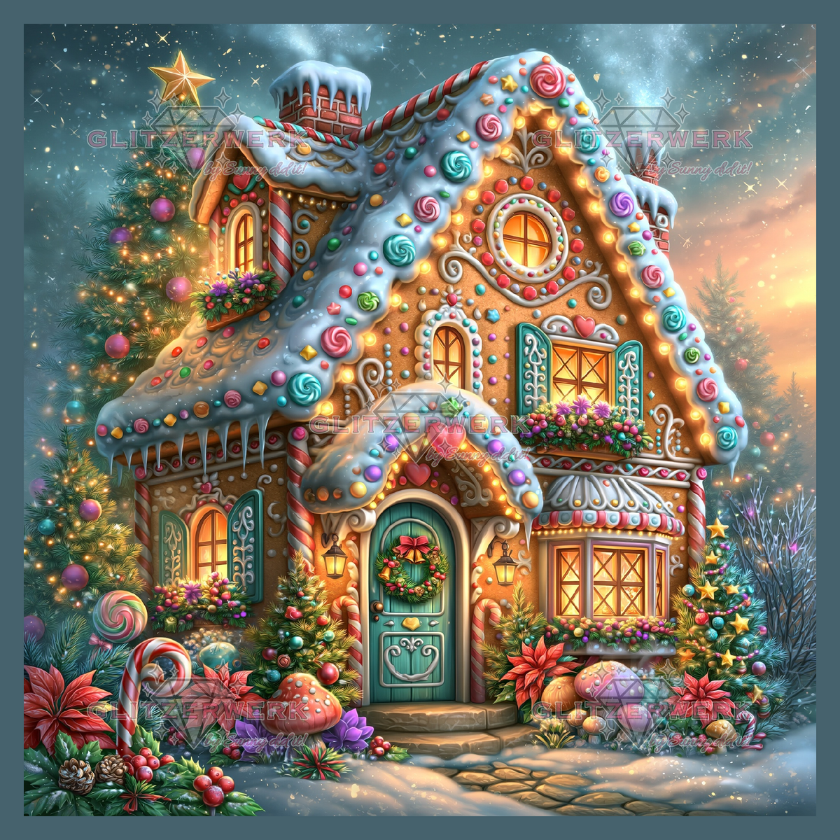 Knusperhäuschen by Sweet_Loco_Ai 50x50cm 115 Farben