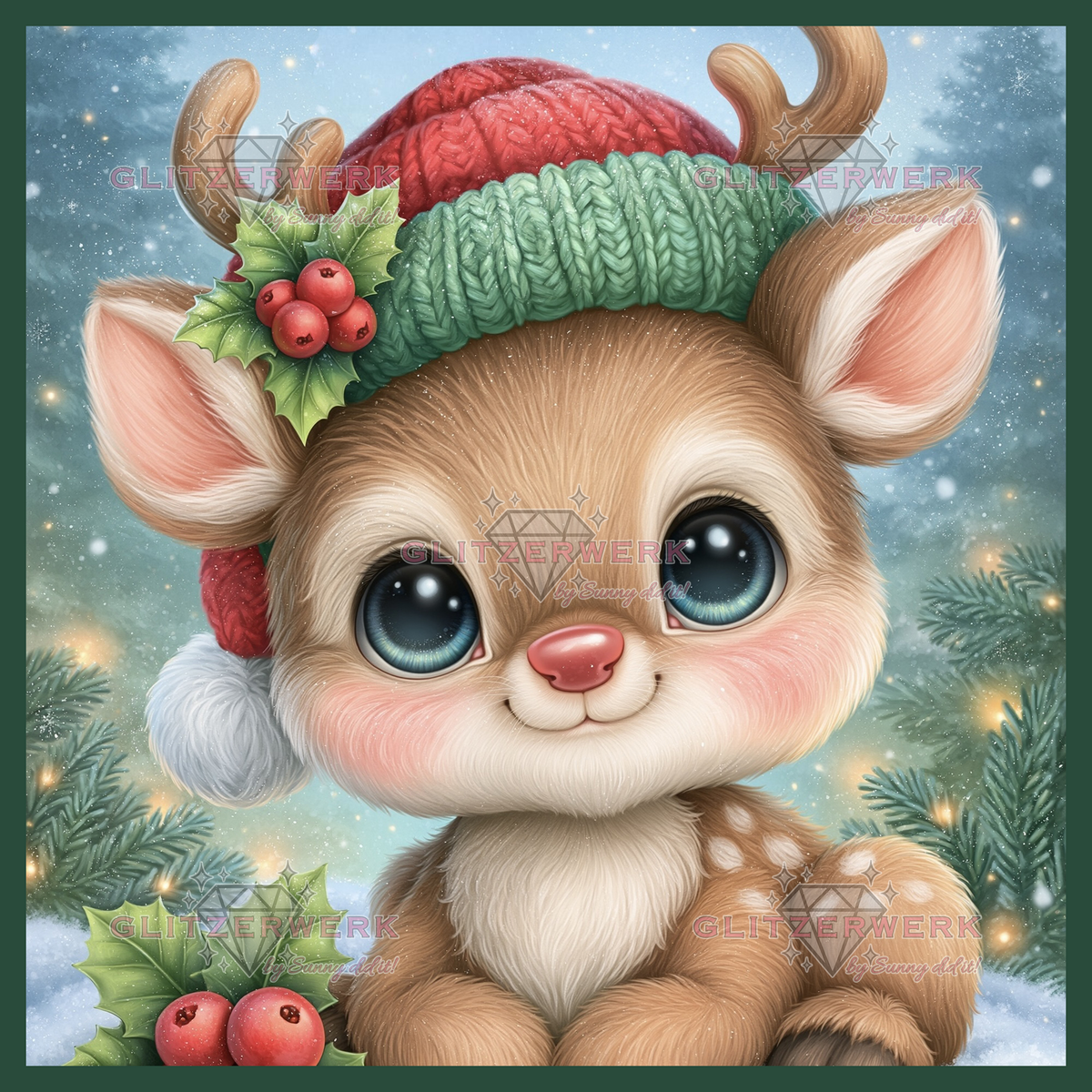 Rentierchen by Sweet_Loco-AI 60x60cm 100 Farben