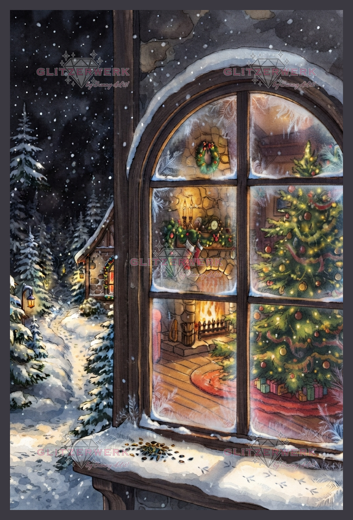 Weiße Weihnacht by MbS-Ai 50x75cm 95 Farben mit 8x Sondersteinen
