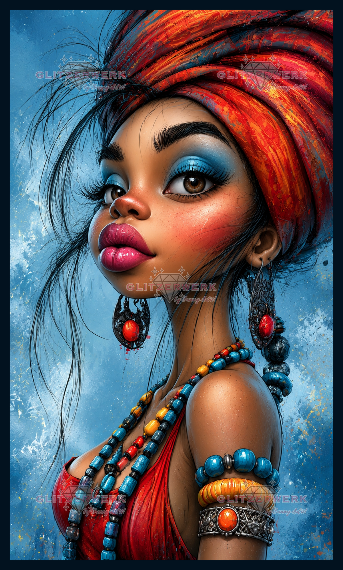 African Beauty by Kreativköter Mr. Clay 50x85cm 100 Farben