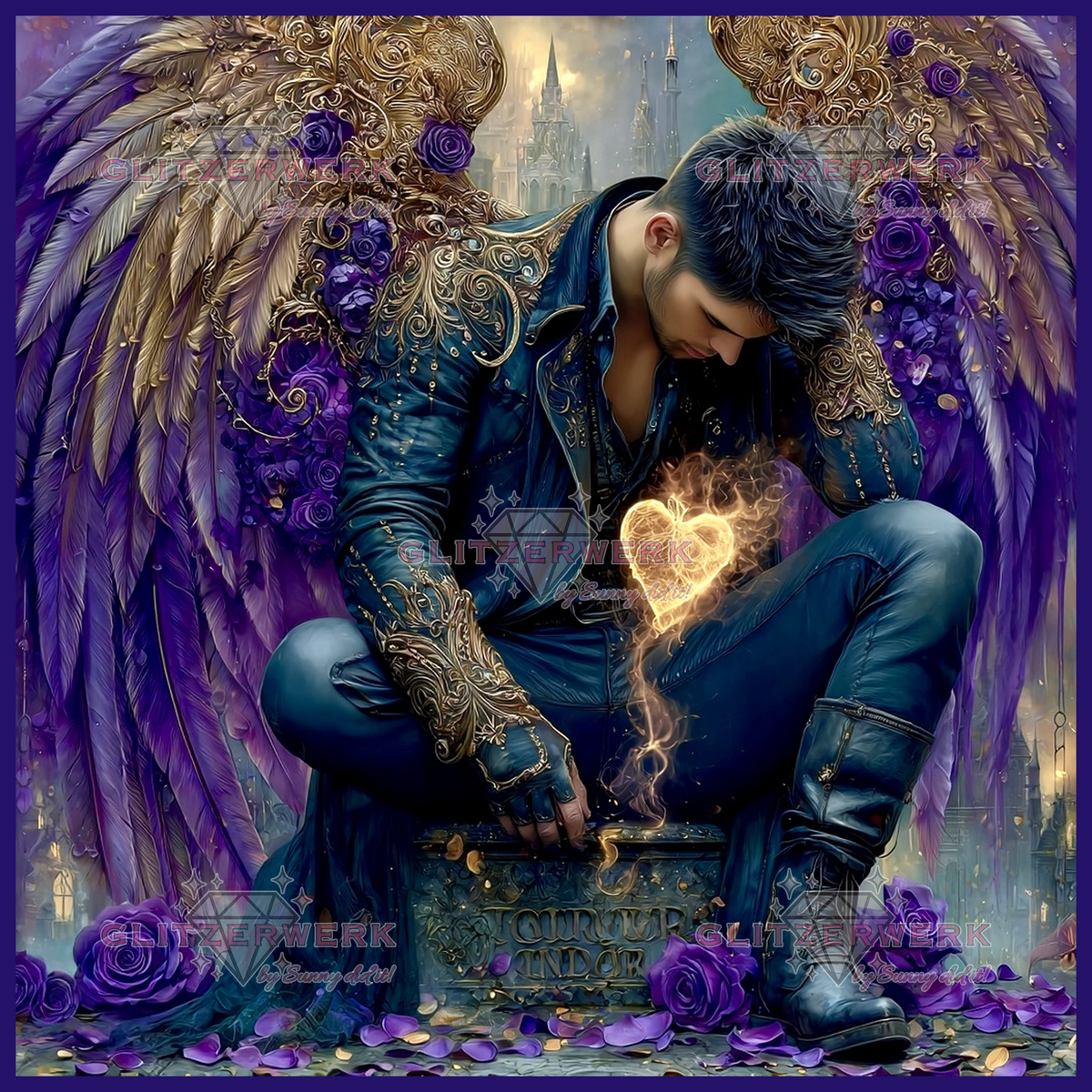 Heart made of Light by Sandrietta_ai 100x100cm 140 Farben