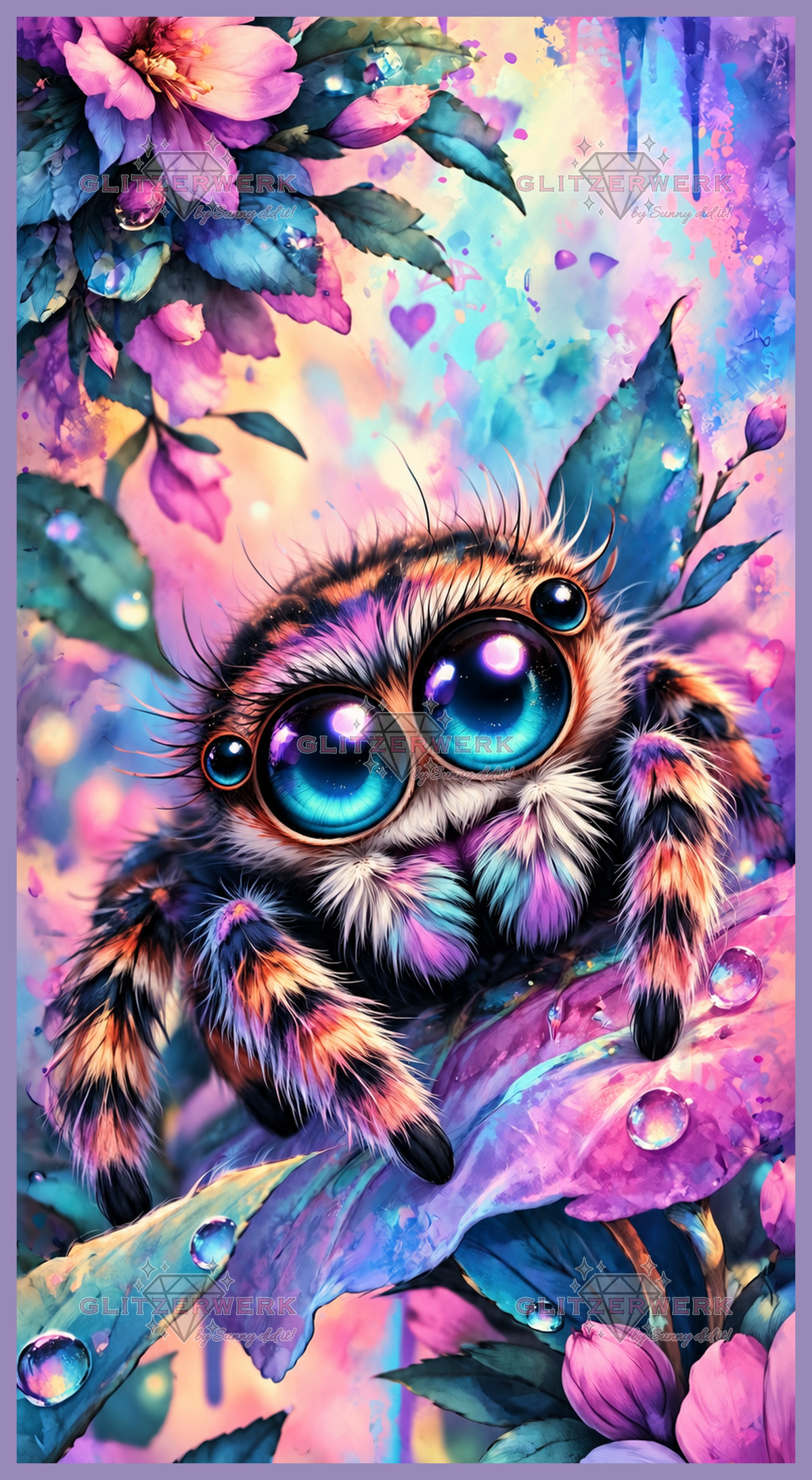 Jumping Spider by Tiki_DIAMONDS.ai 70x130cm 140 Farben