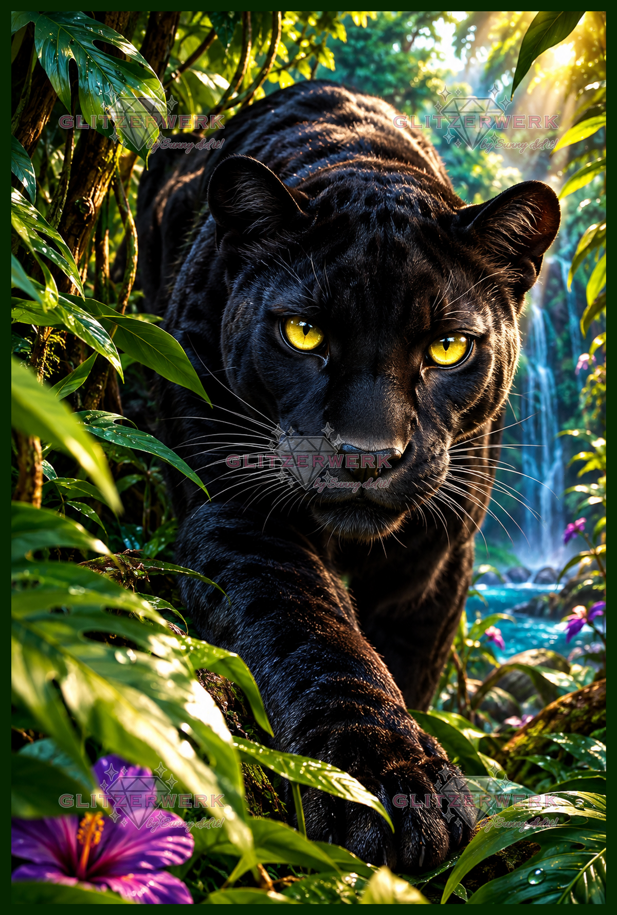 Golden Eyes of the Jungle by Silvia-ki 80x120cm 175 Farben
