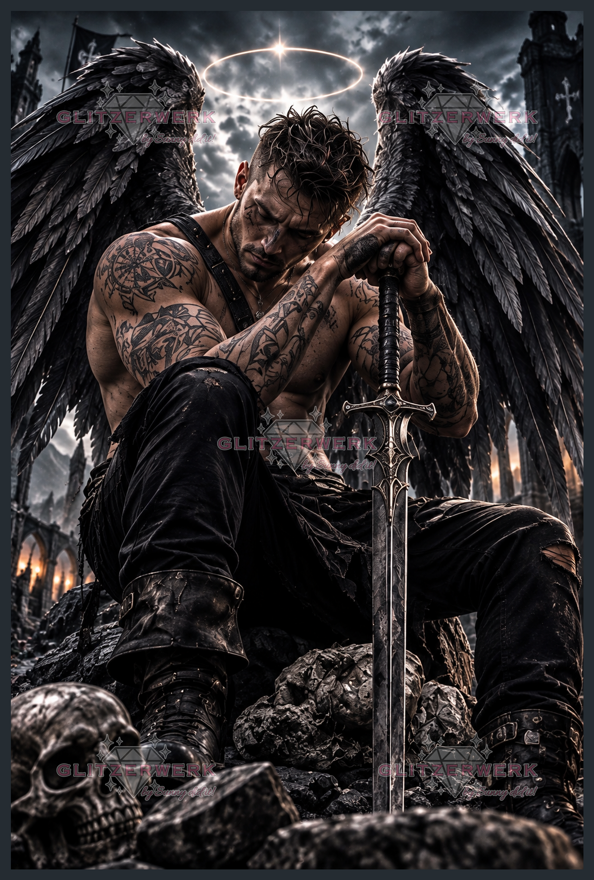 The silent Fall by DieKleene.Ai 80x120cm 90 Farben