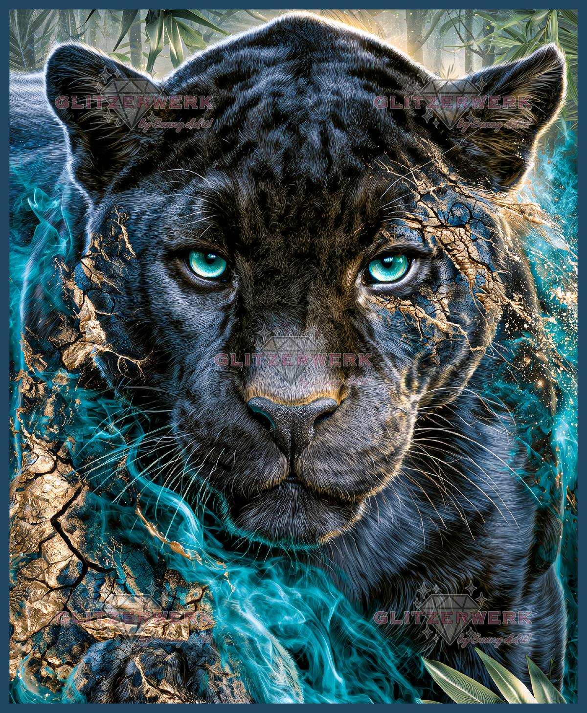 Mystischer Panther by Funkelreich 90x110cm 130 Farben