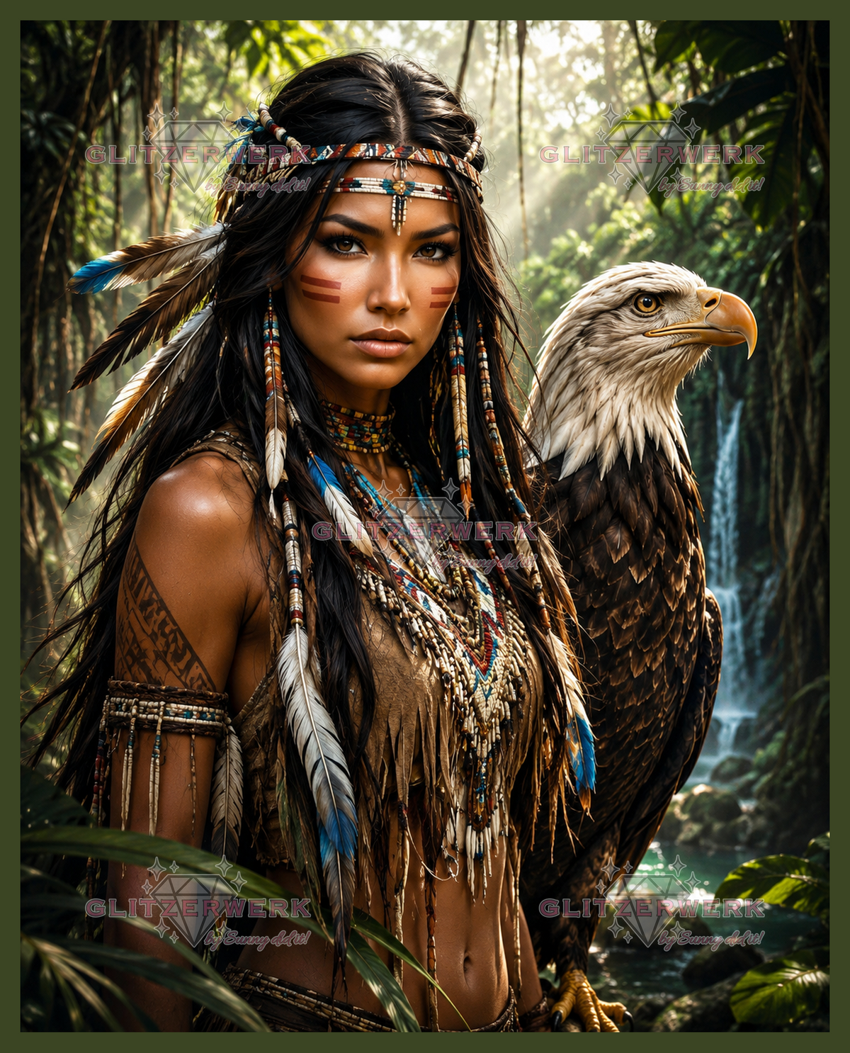 Guardian of the Eagle by Kaira AI Art 60x75cm 115 Farben