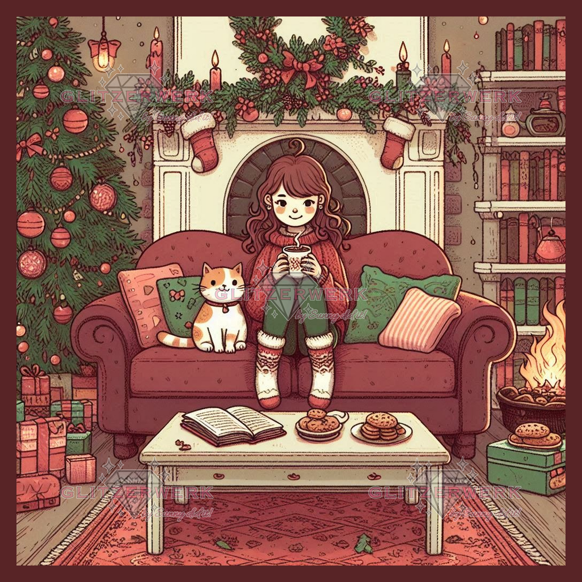 Gemütliche Weihnachtszeit by Funkelreich 50x50cm 85 Farben
