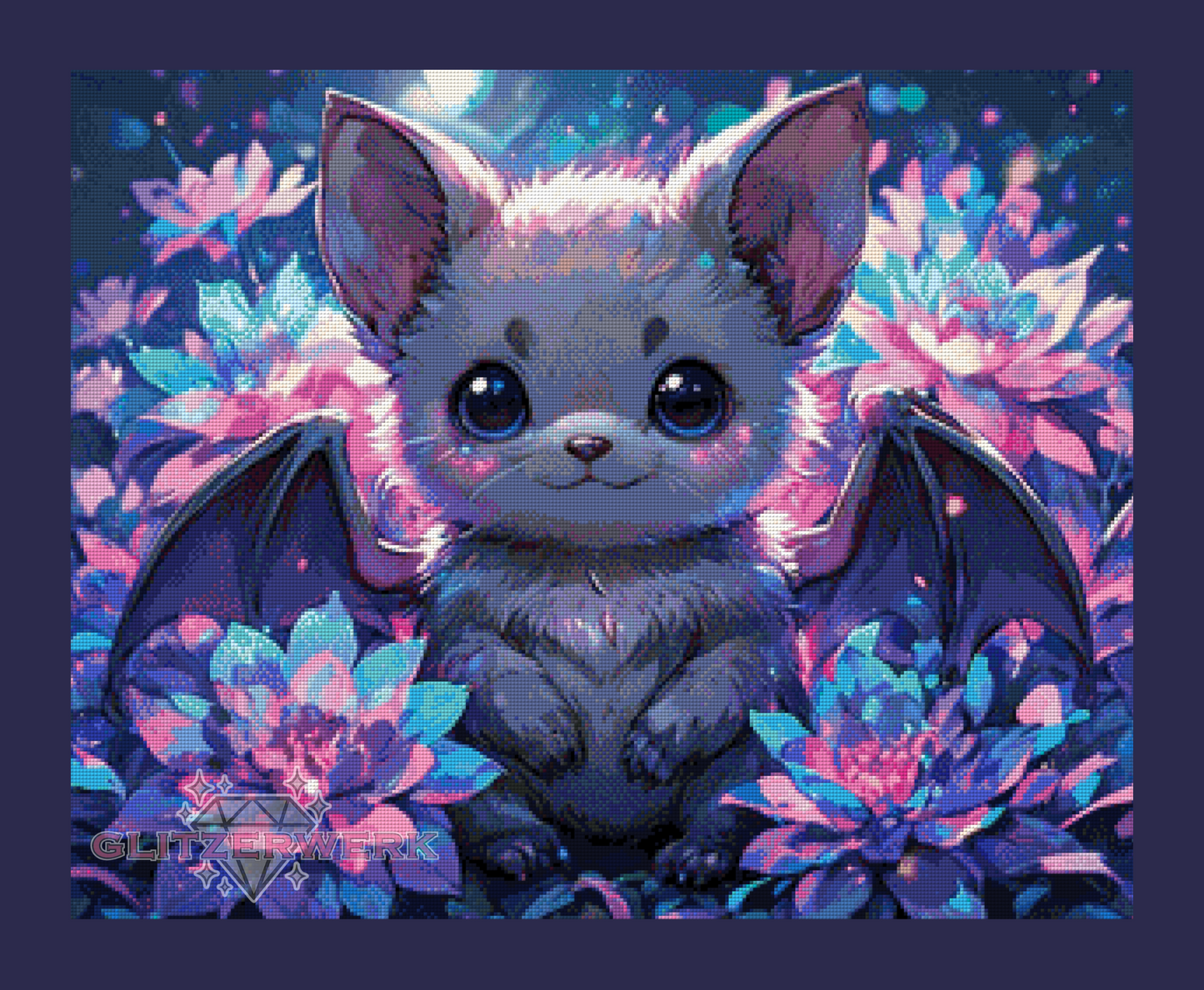 Fledermäuschen by tiki_DIAMONDS.ai 75x60cm 95 Farben