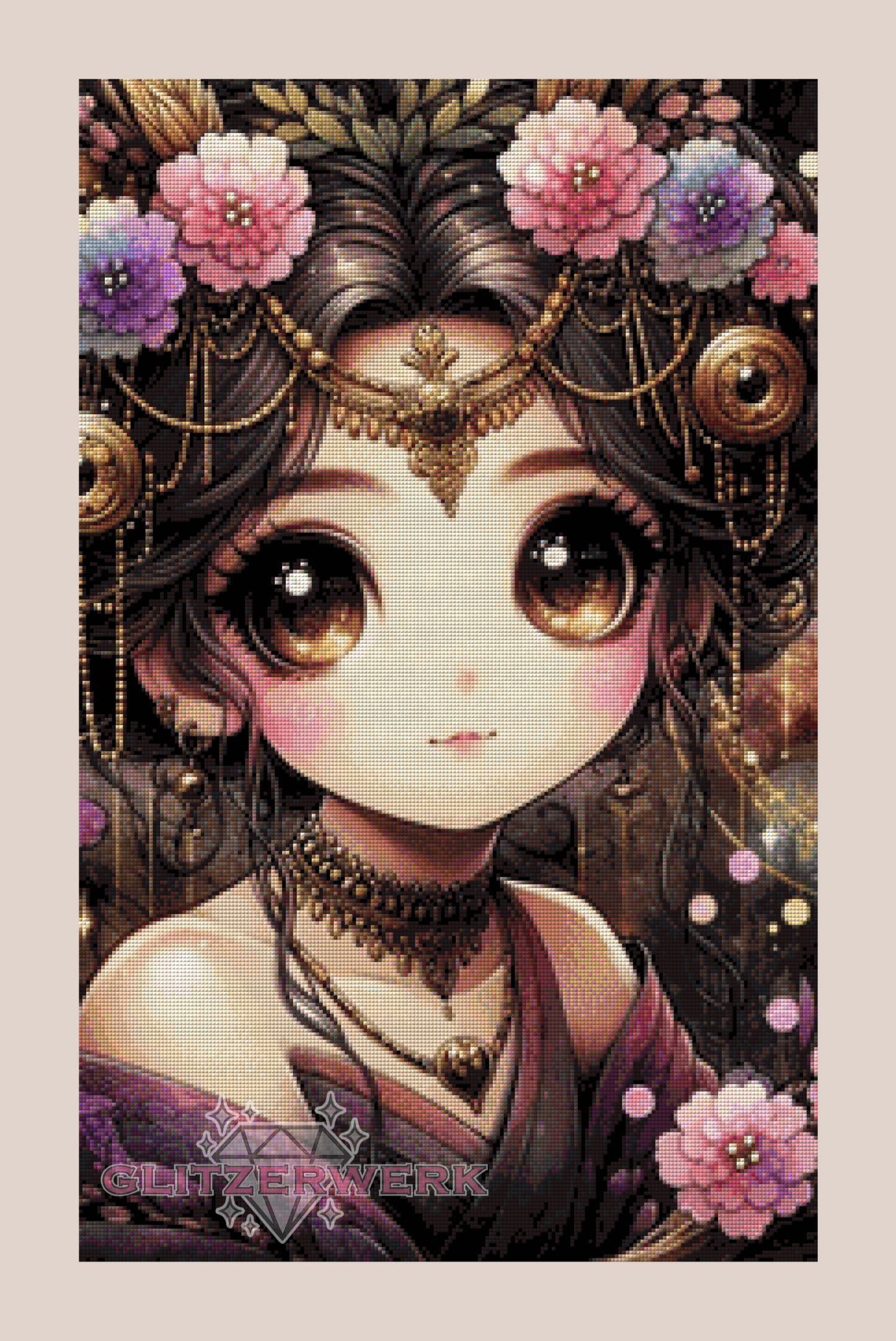 Seraphine's Golden Bloom by AI Design by JB 50x80cm 120 Farben
