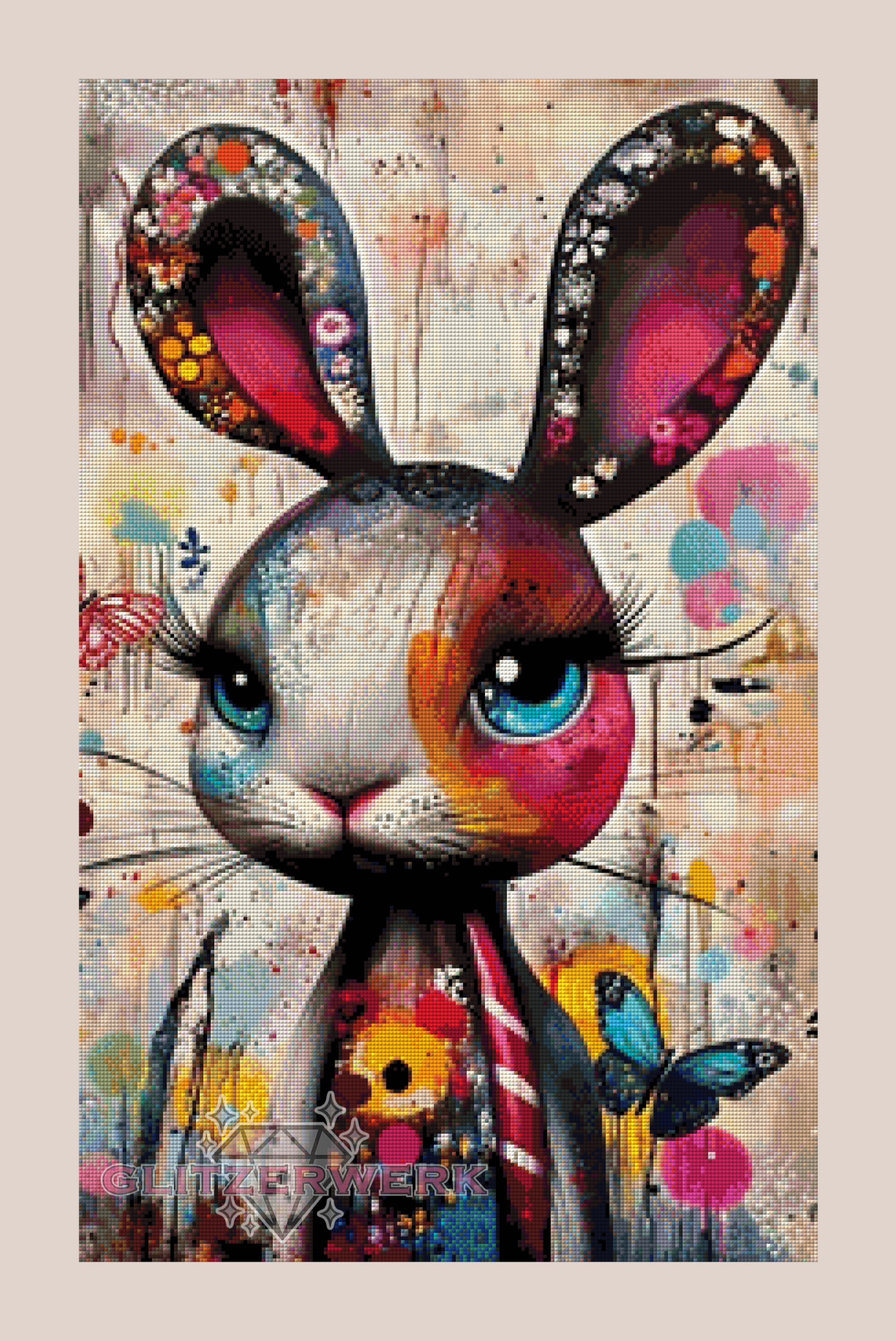 Popart Bunny by CaroFelicia 50x80cm 125 Farben
