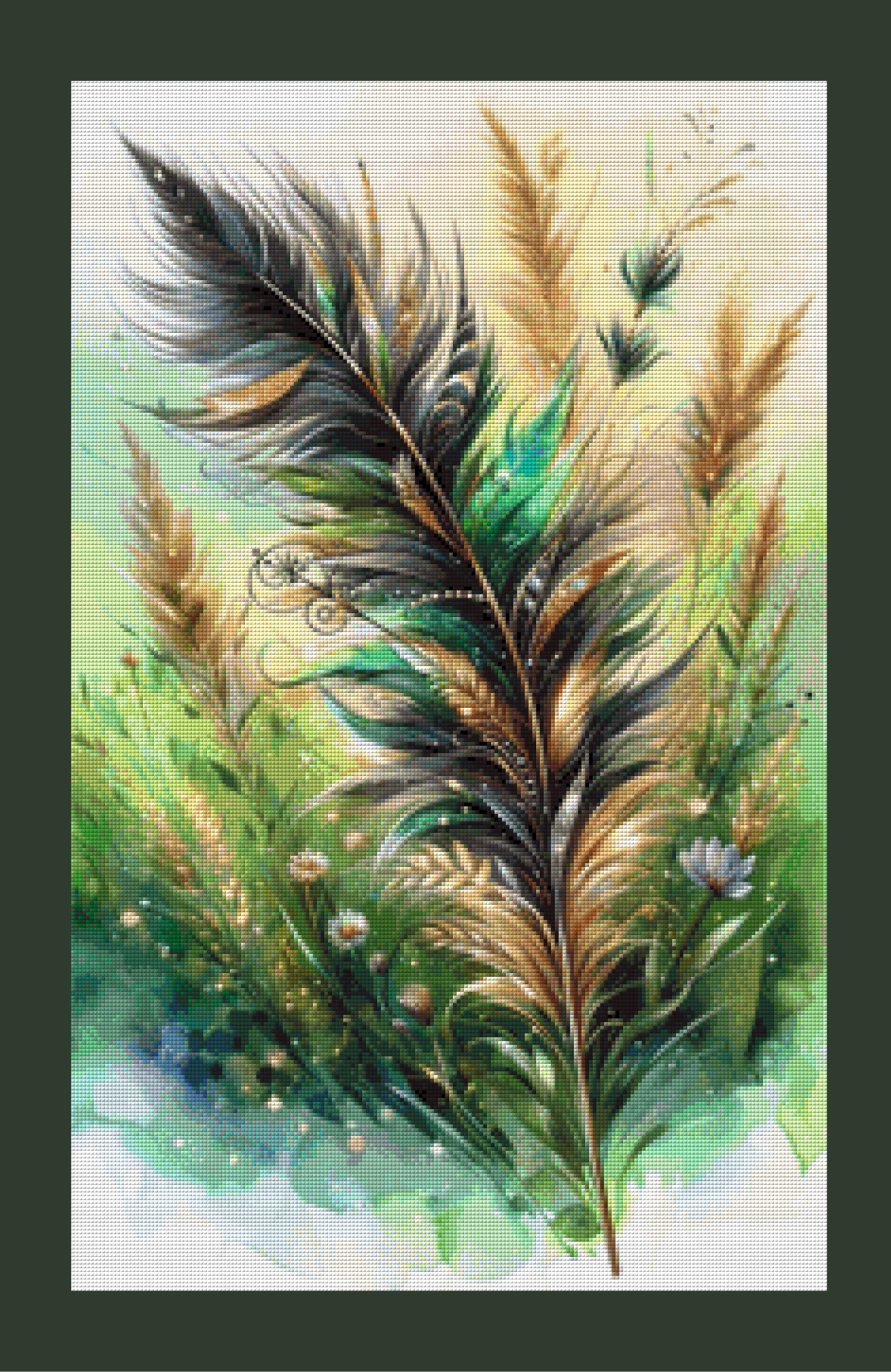 Spring Feather by Sandra's KI Designs 50x90cm 130 Farben